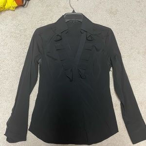 Black long sleeve blouse button up size small
